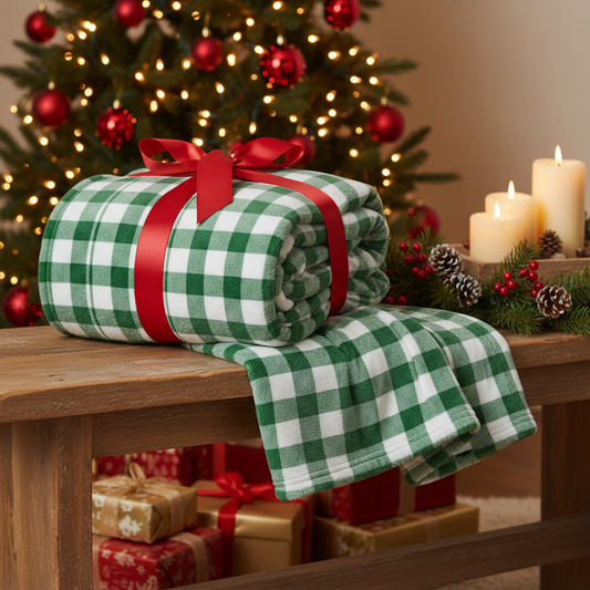 Cozy Green Checkered Blanket