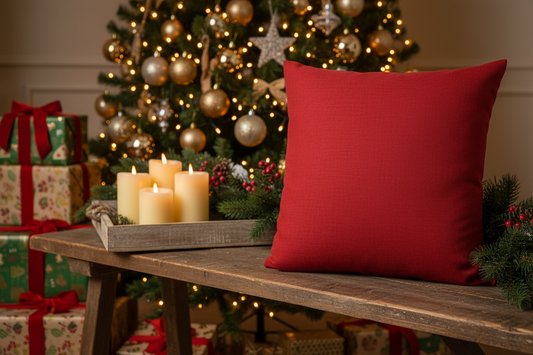 Red Square Pillow for Home Décor