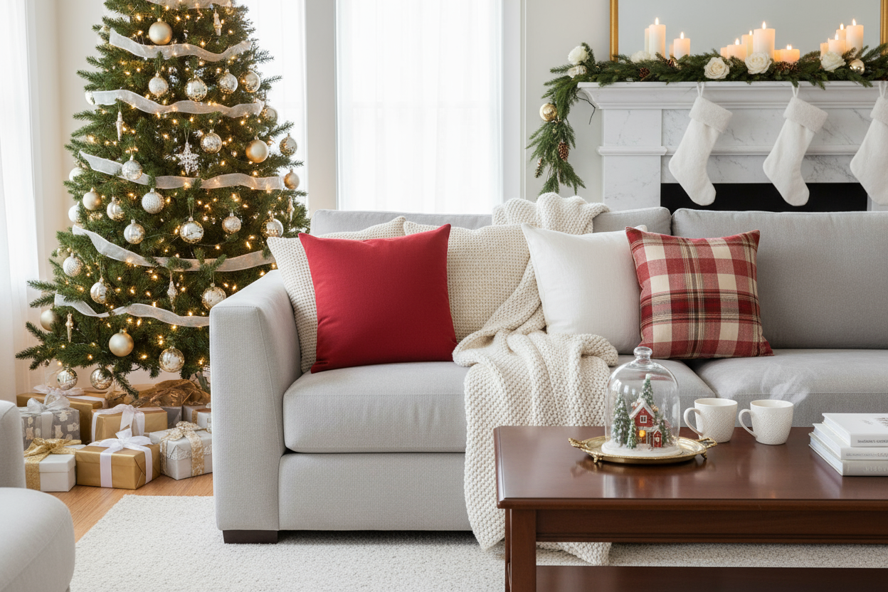 Red Square Pillow for Home Décor