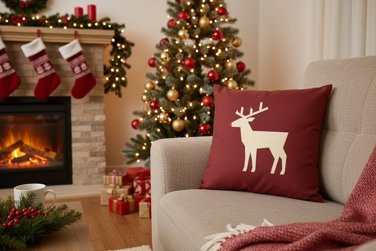 Christmas Reindeer Pillow