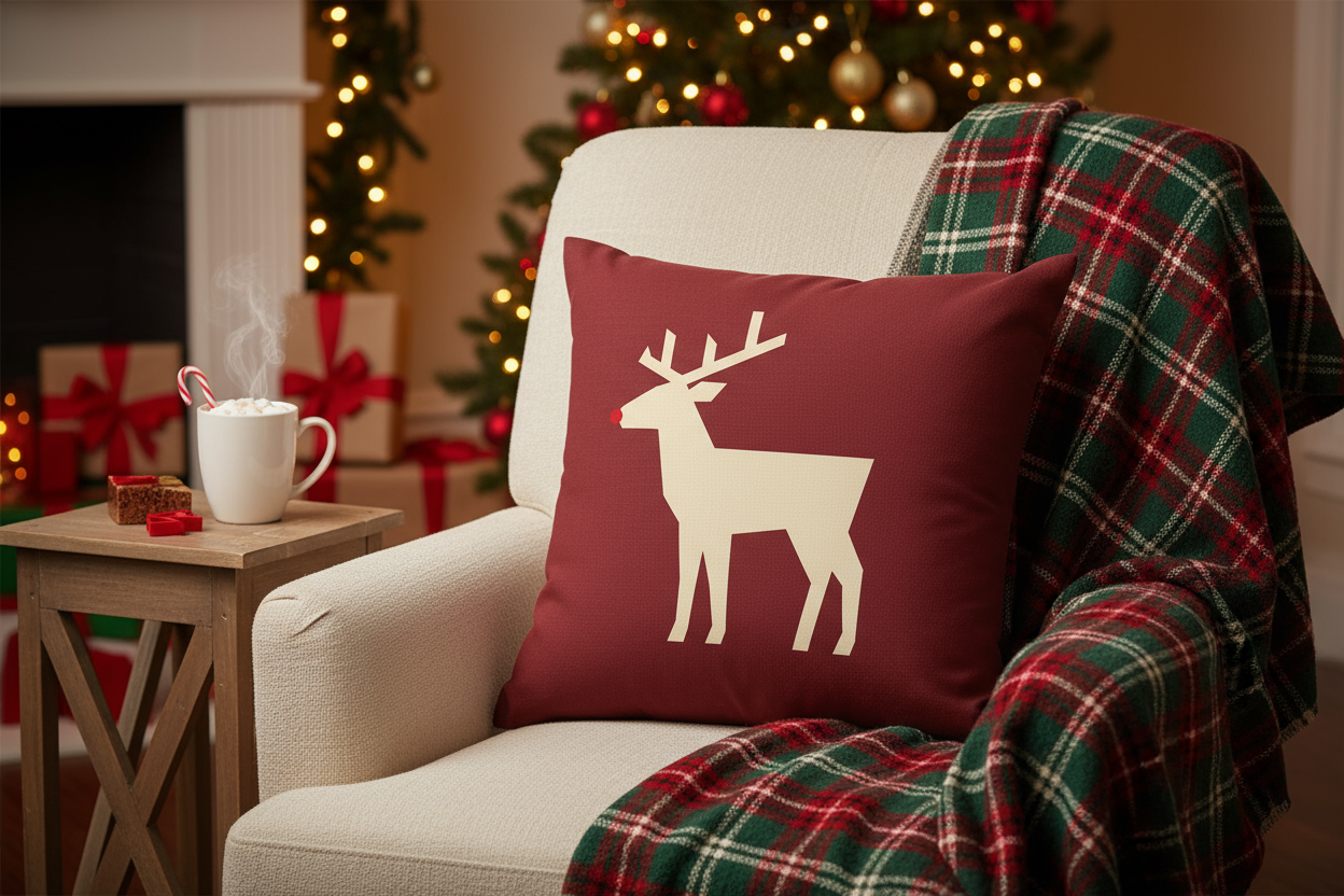 Christmas Reindeer Pillow