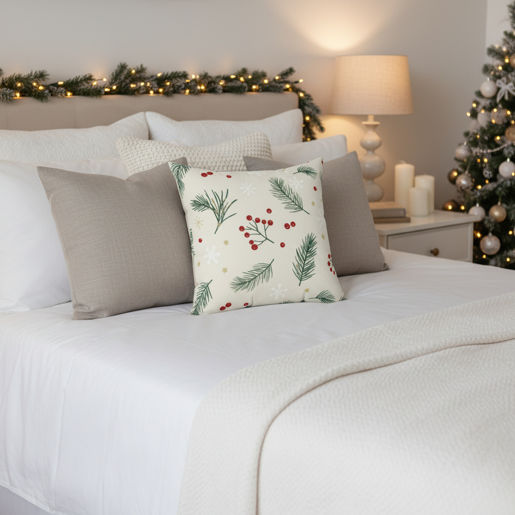 Holiday Pine & Berries Pillow