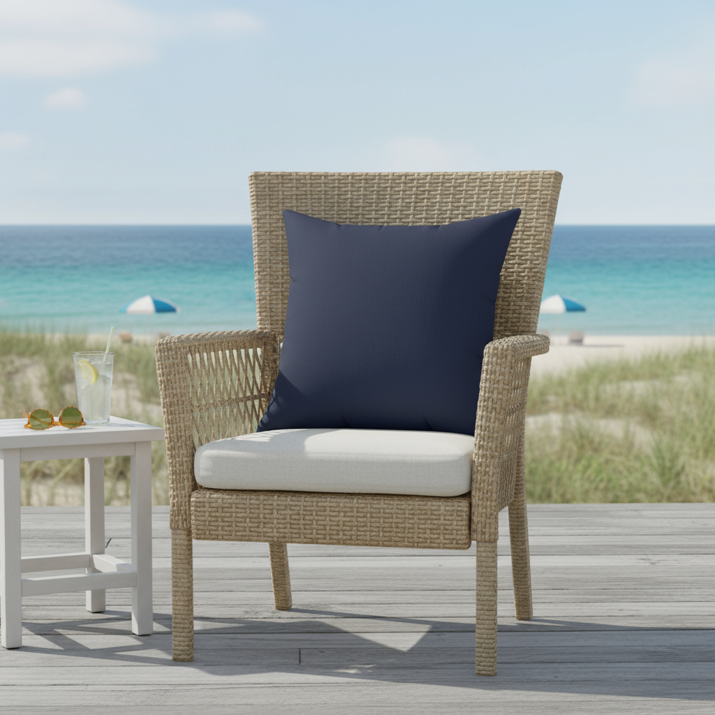 Navy Solid Decorative Pillow