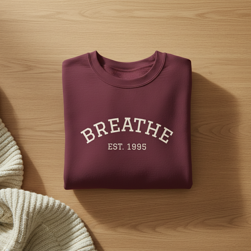 Breathe Sweatshirt - Relaxed Crewneck Pullover, Established 1995 Comfort