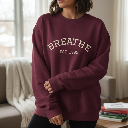 Breathe Sweatshirt - Relaxed Crewneck Pullover, Established 1995 Comfort