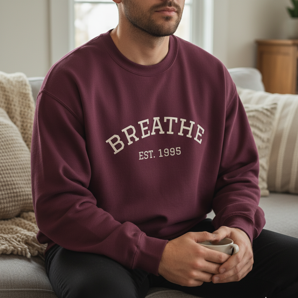 Breathe Sweatshirt - Relaxed Crewneck Pullover, Established 1995 Comfort