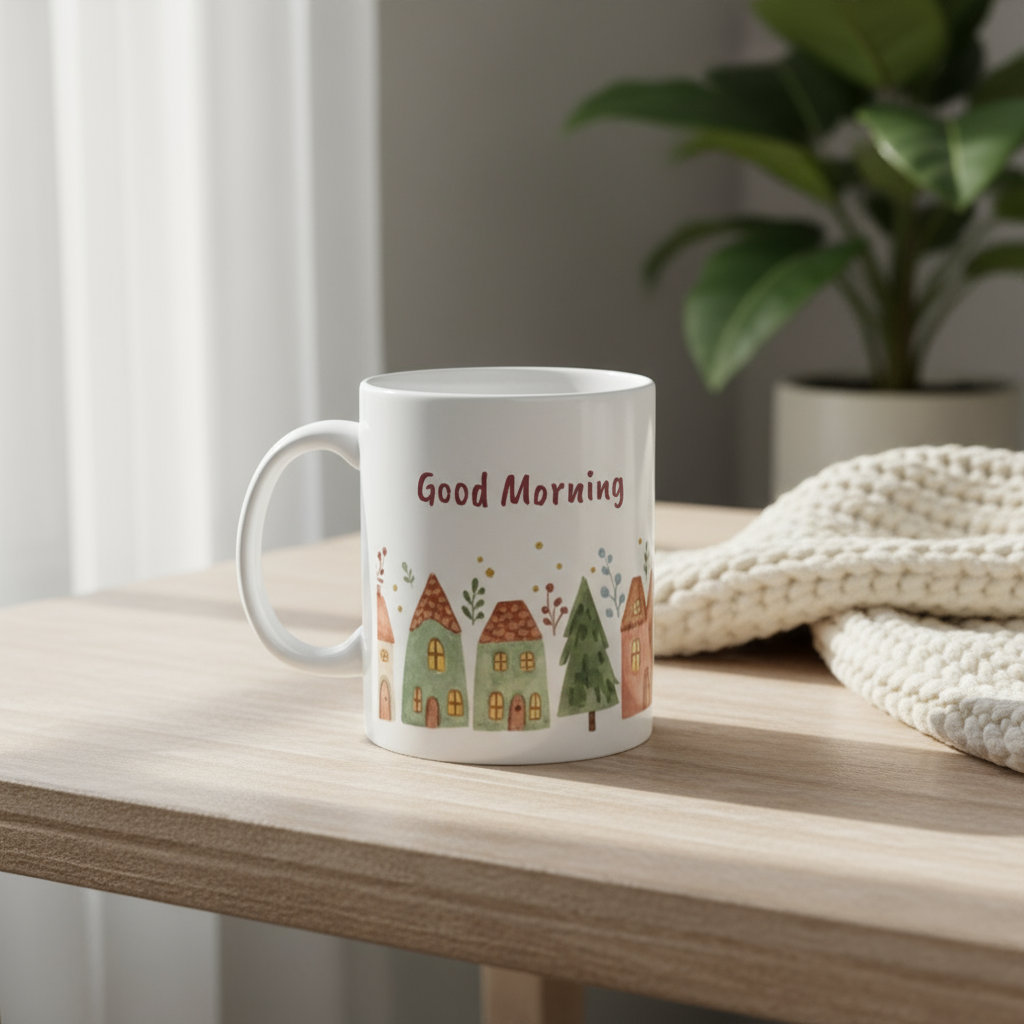 Coffee Mug - Cozy Cottage Tree Morning 11oz