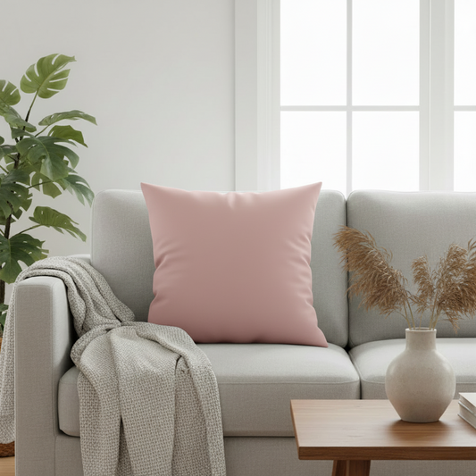 Blush pink solid throw pillow minimal decorative cushion soft pastel home decor accent
