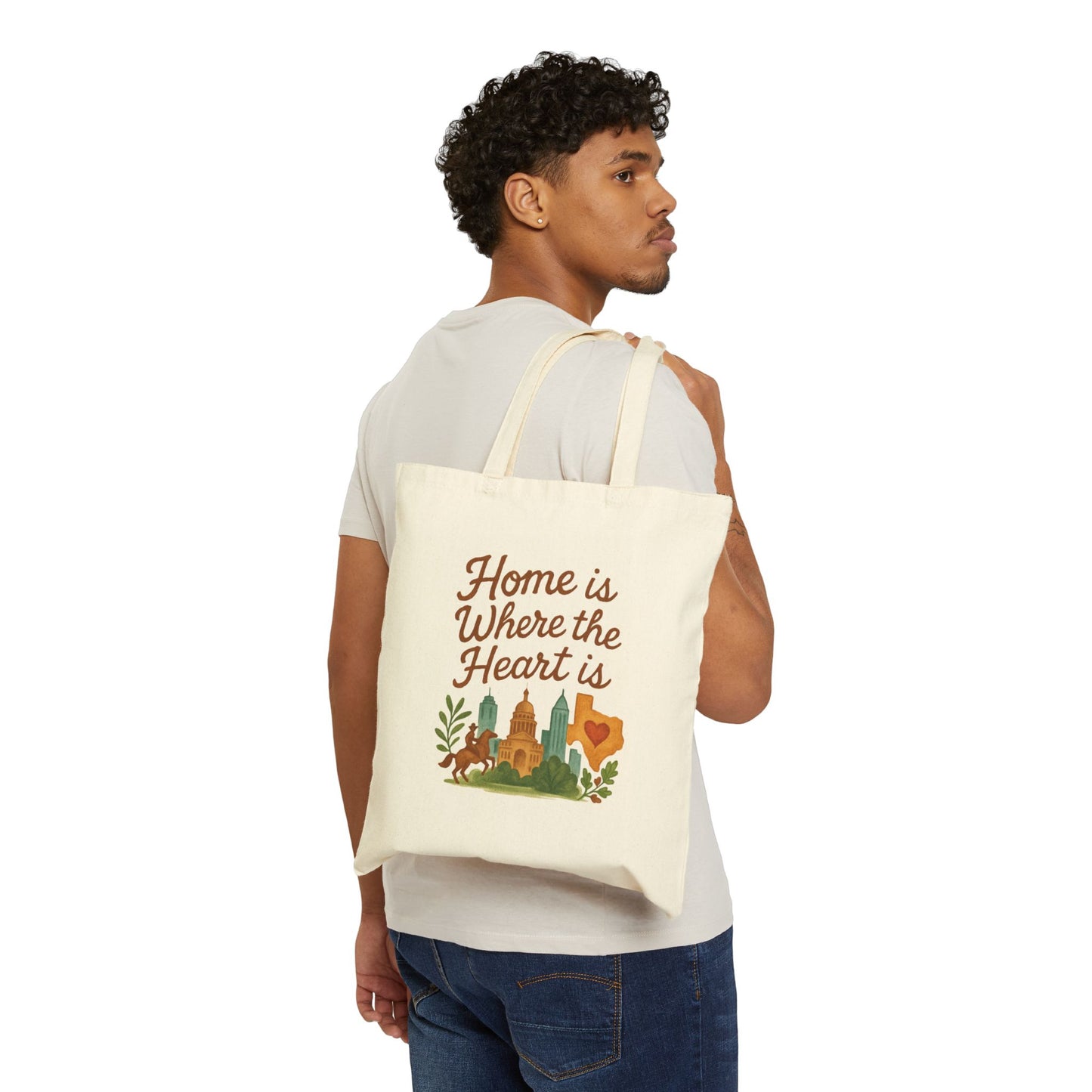 Canvas Tote Bag with Cotton Design