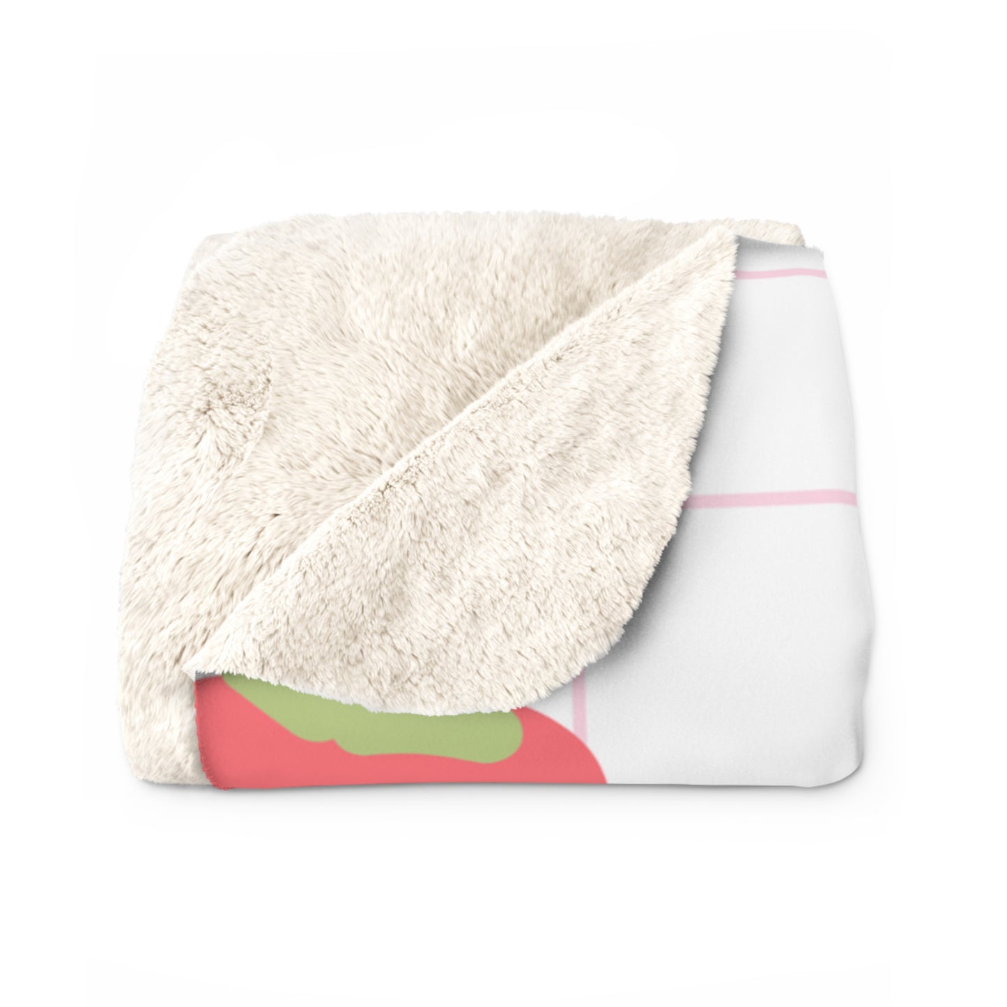 Cute Strawberry Sherpa Fleece Blanket, Perfect Gift for Kids