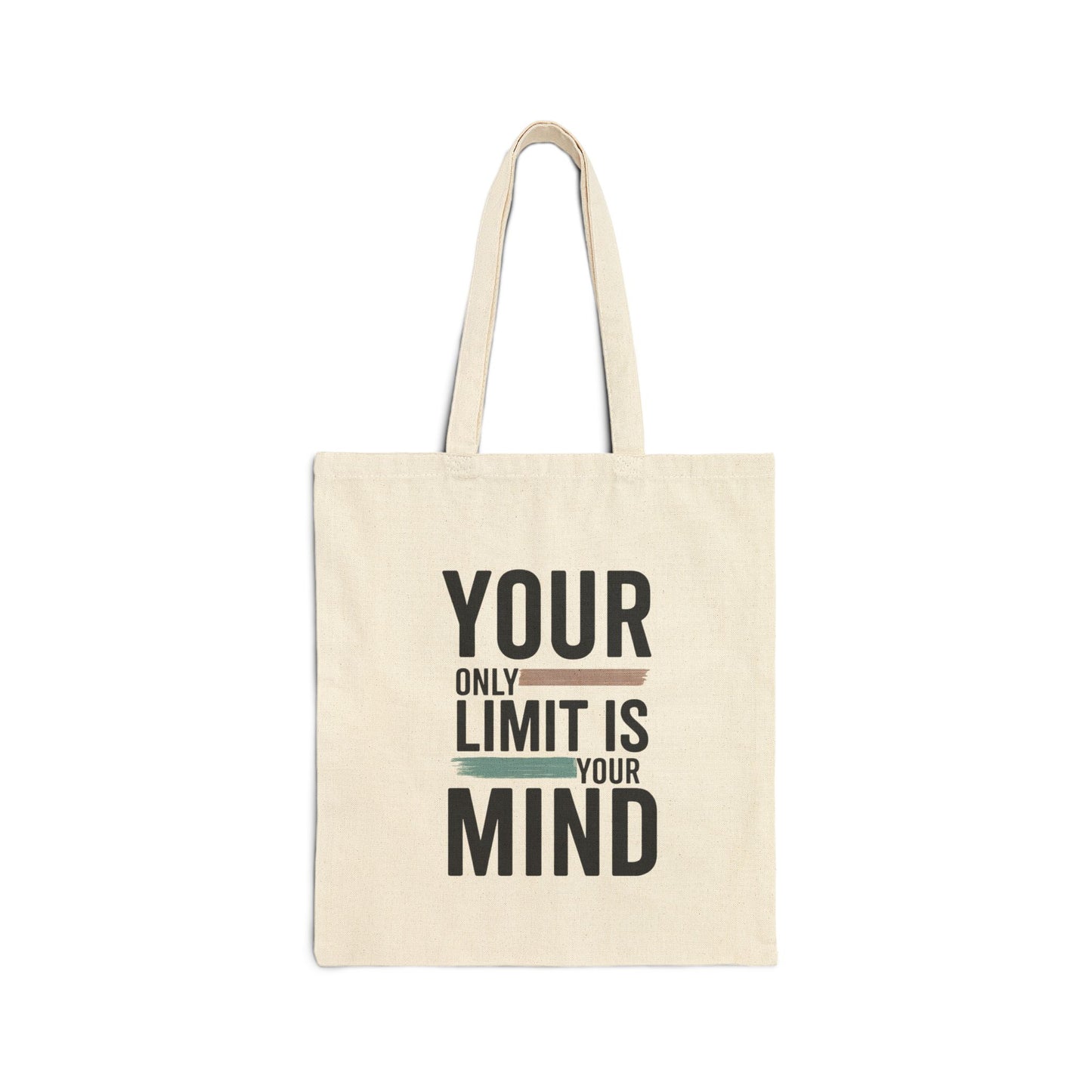 Canvas Tote Bag - Chic Eco-Friendly Everyday Companion, your only limit is your mind, cute tote bag, quote tote bag, simple tote bag