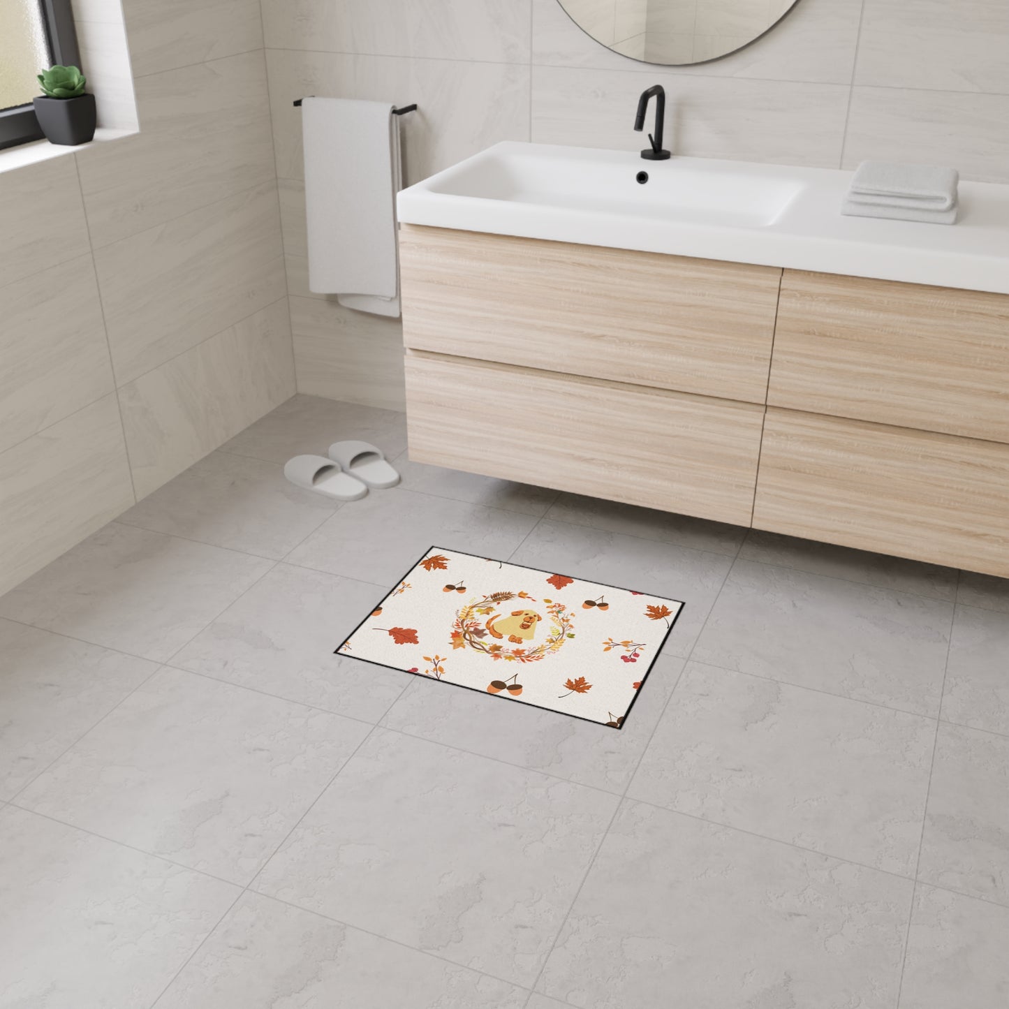 Floor Mat - Autumn-Themed Heavy Duty Rug, Fall Decor, Pet-Friendly, Cozy Living Room Accent