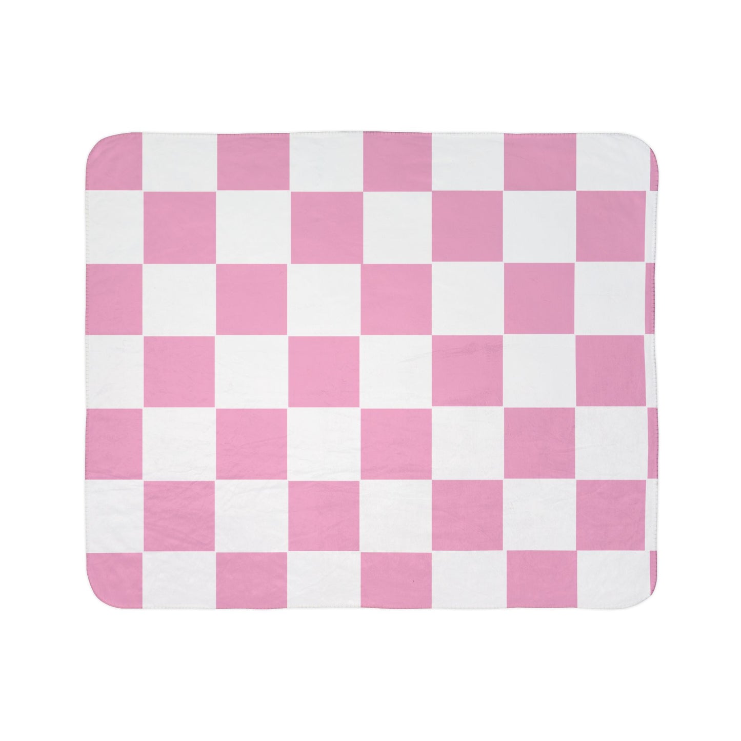Pink Checker Fleece Sherpa Blanket, Movie Nights Blanket