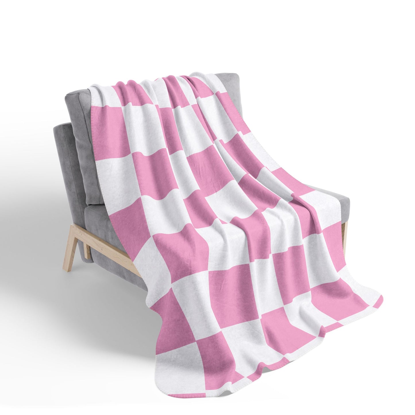 Pink Checker Fleece Sherpa Blanket, Movie Nights Blanket