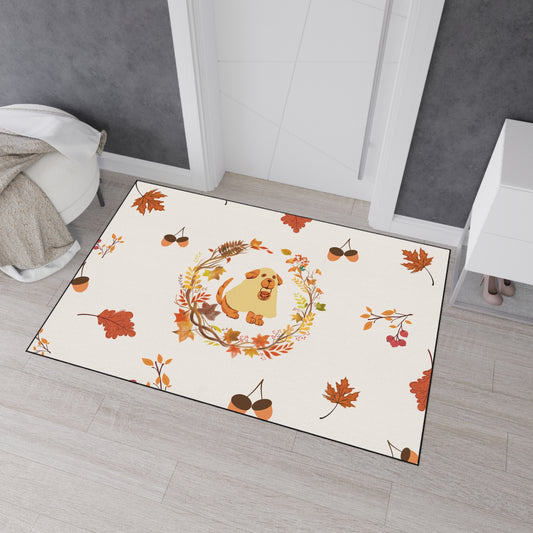 Floor Mat - Autumn-Themed Heavy Duty Rug, Fall Decor, Pet-Friendly, Cozy Living Room Accent