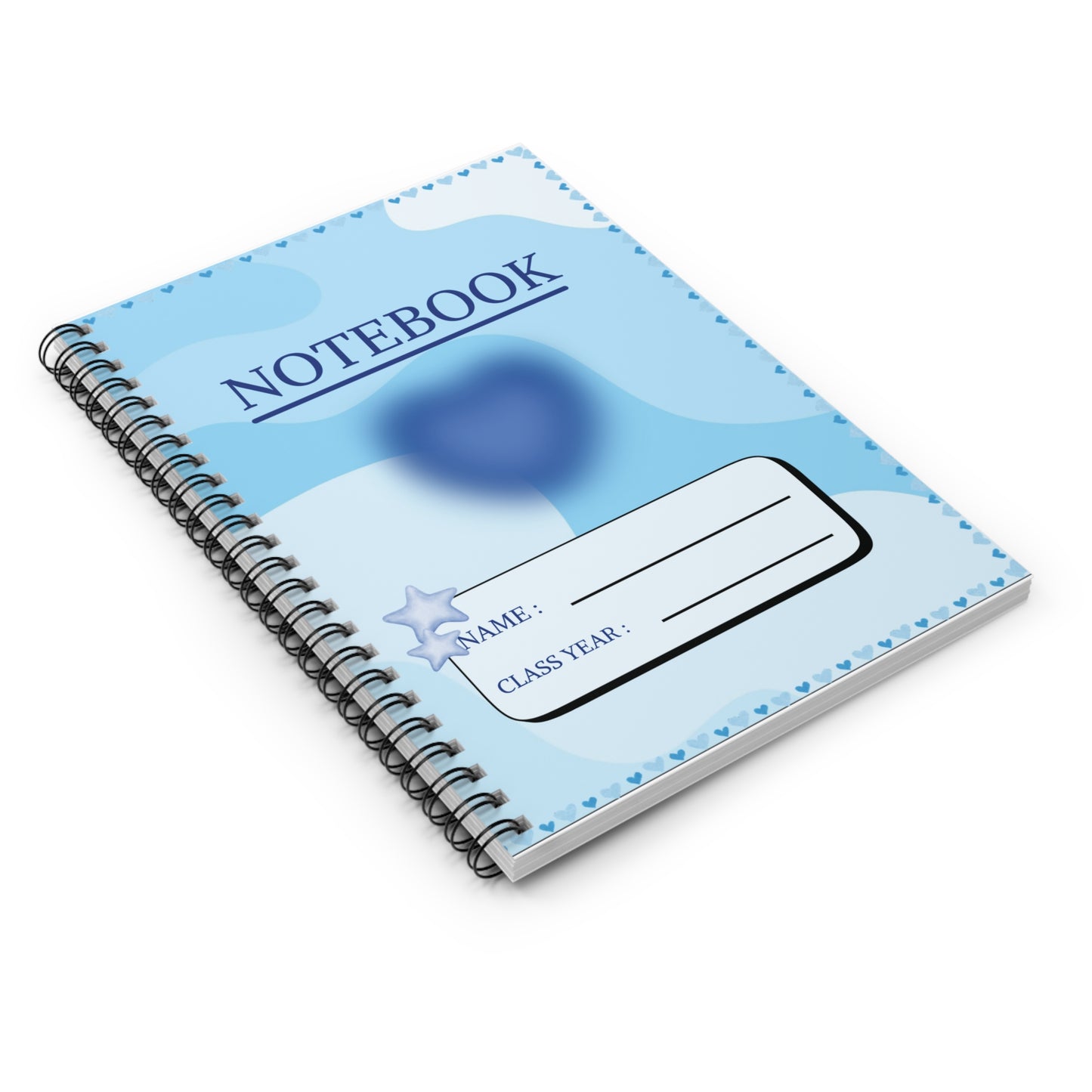 Blue Heart Spiral Notebook