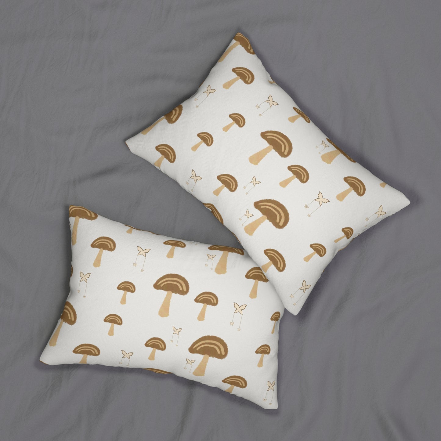 Lumbar Pillow, Mushroom Cozy Home Decor, Boho Style Cushion