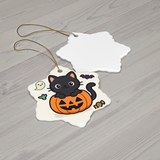 Personalized Snowman Ceramic Ornament - Custom Holiday Decor,  Halloween Gift, Family Keepsake,  home Decoration, Name Tag