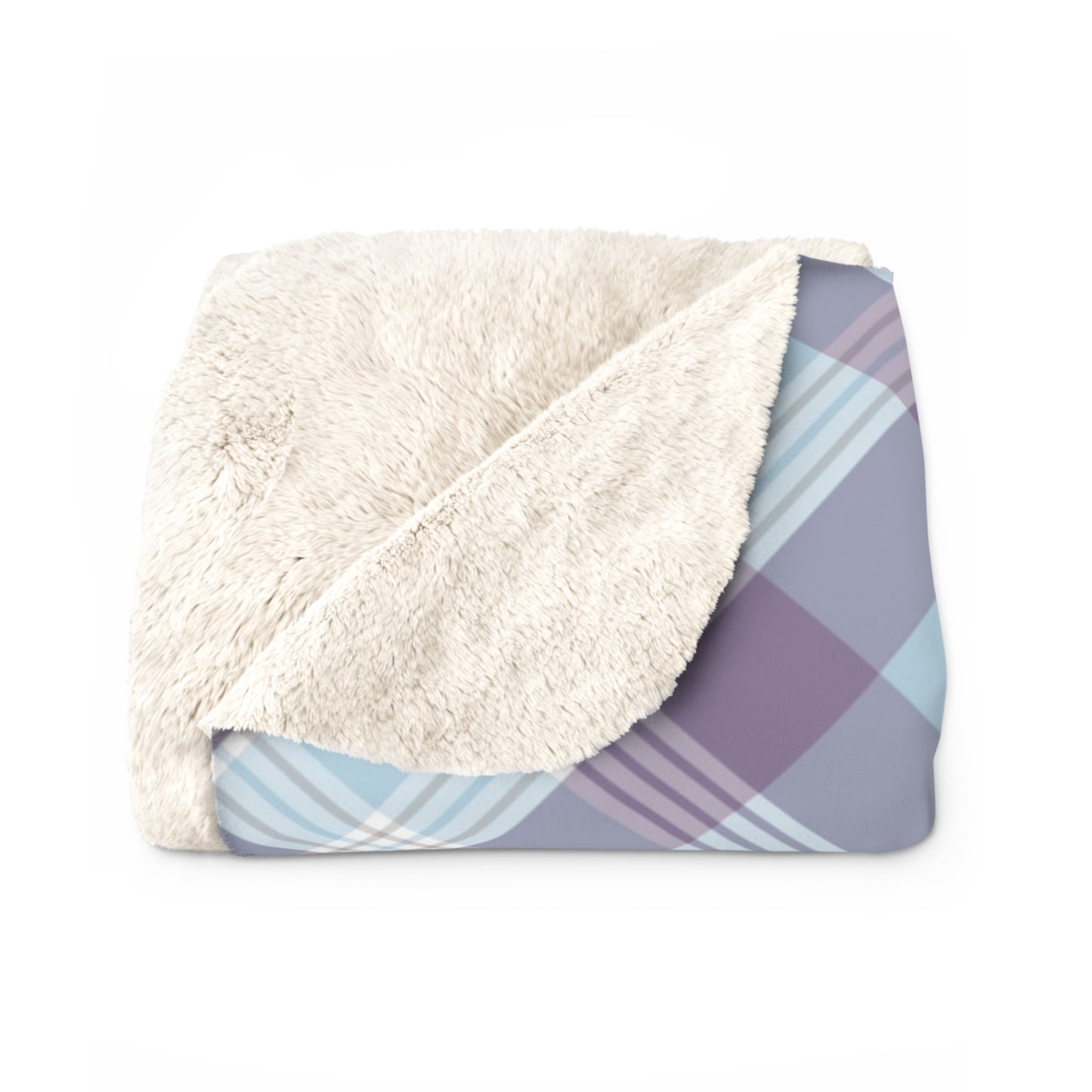 Cozy Plaid Sherpa Fleece Blanket, Plush Throw, Soft Blanket for Home