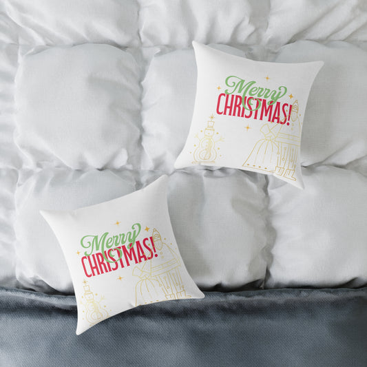 Frohe Weihnachten quadratisches Kissen