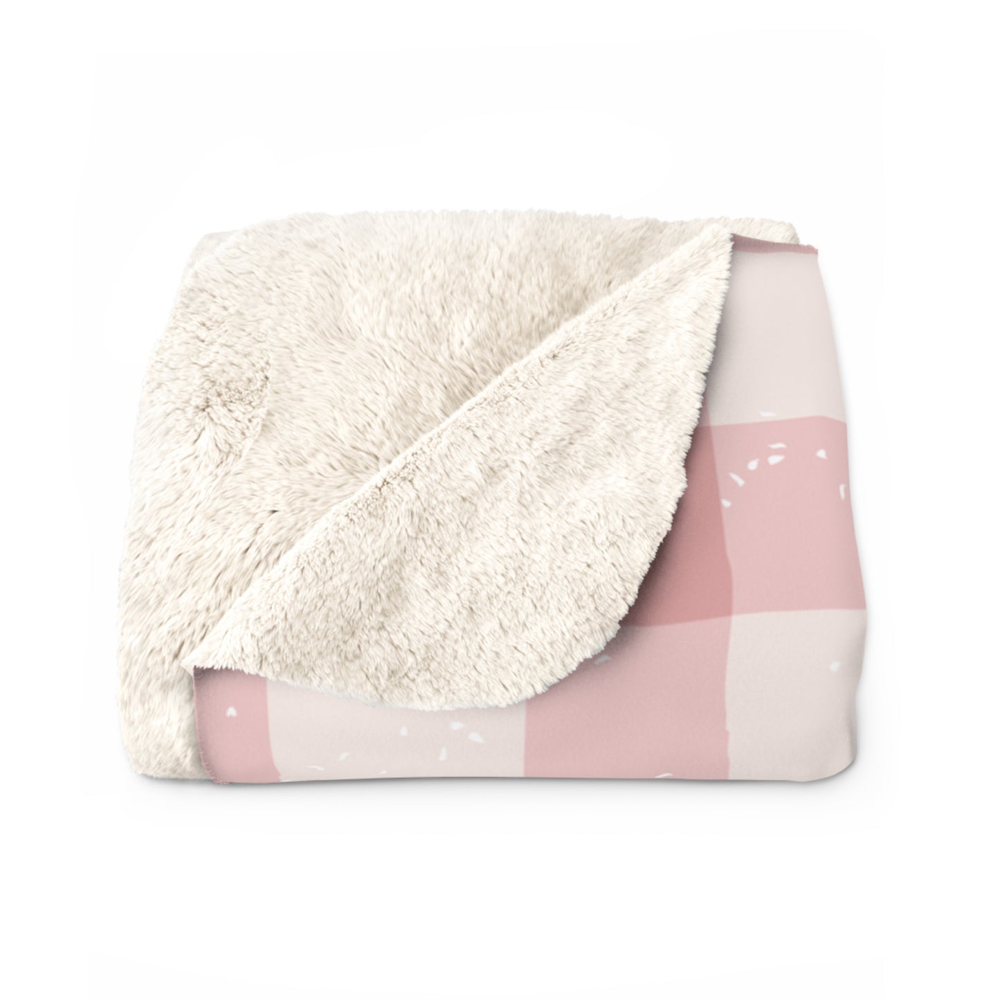 Cozy Pink Checkered Sherpa Fleece Blanket | Soft Throw for Home