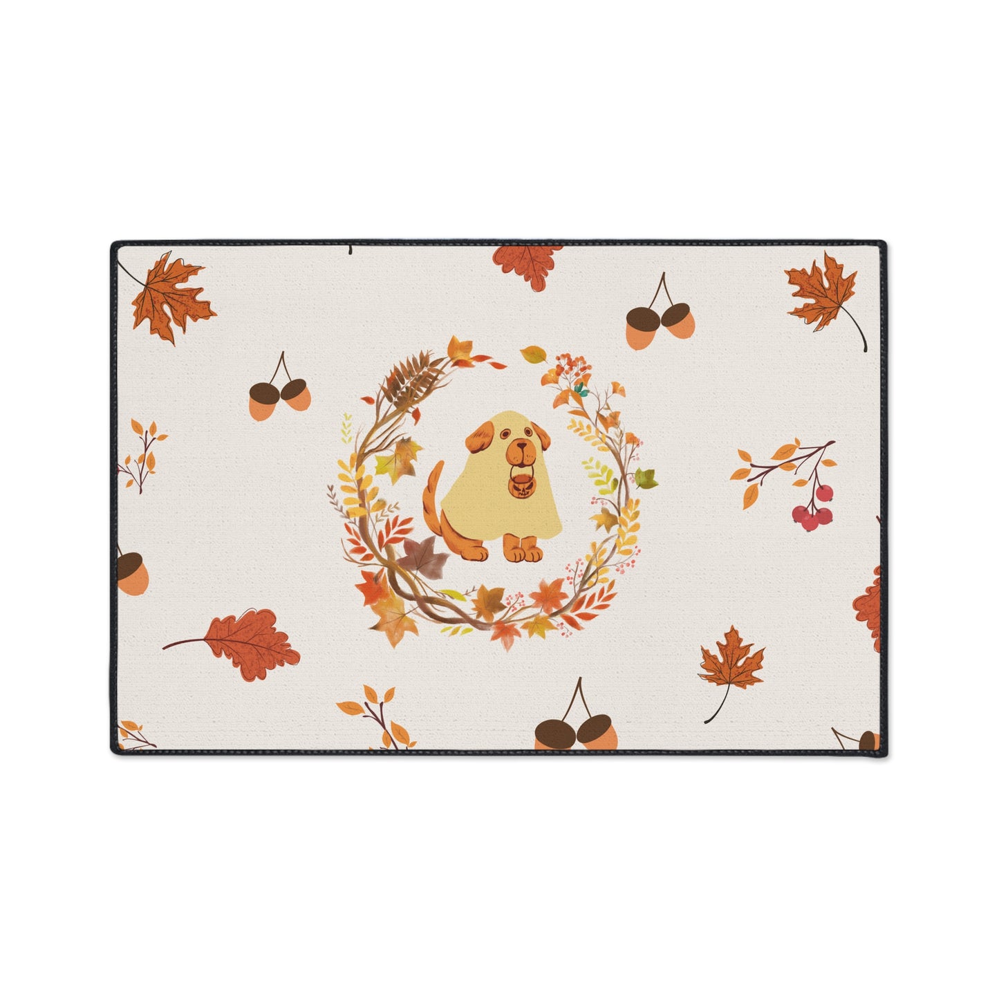Floor Mat - Autumn-Themed Heavy Duty Rug, Fall Decor, Pet-Friendly, Cozy Living Room Accent