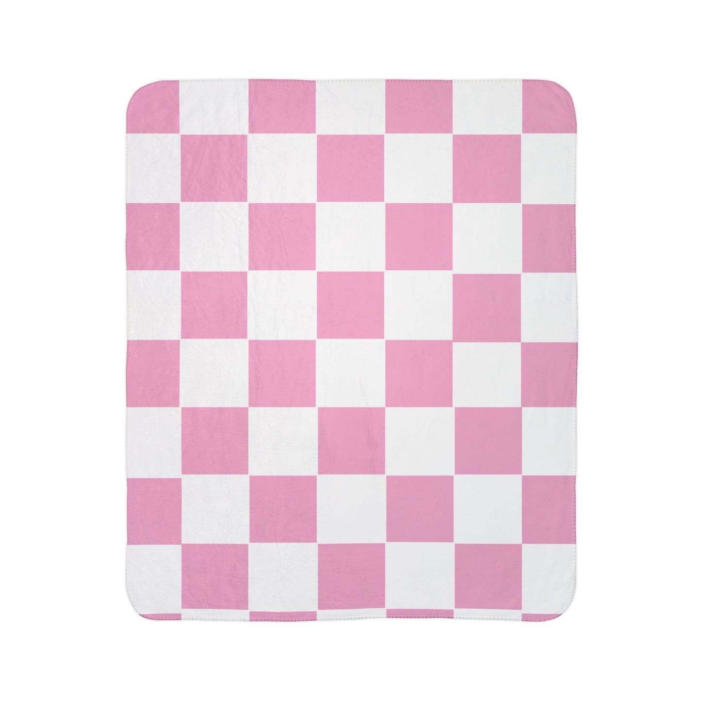 Pink Checker Fleece Sherpa Blanket, Movie Nights Blanket
