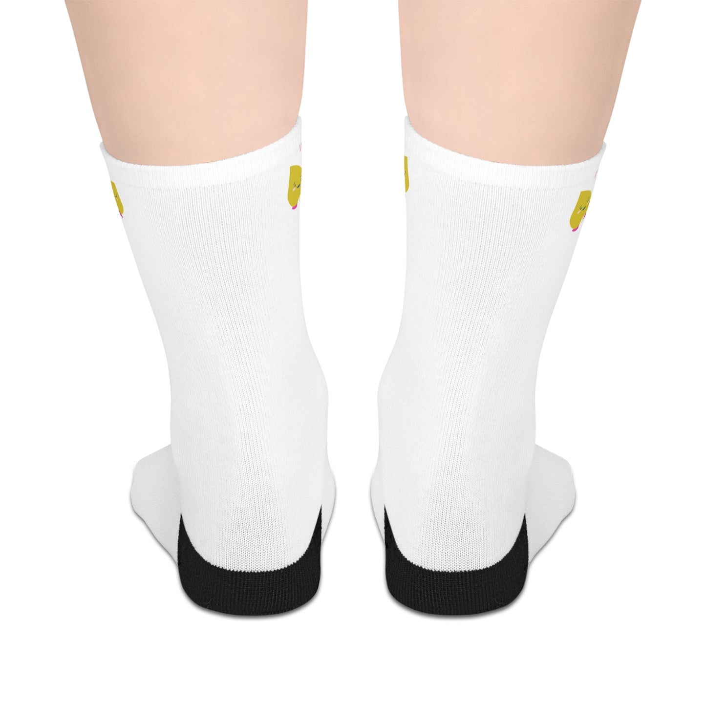 Cute Kawaii Avocado Socks, Fun Mid-Length Footwear, Gift for Foodies, Cute Casual Accessories, Trendy Sock Collection