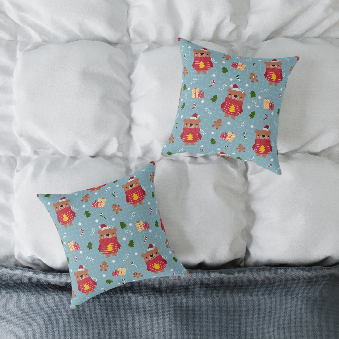 Christmas Square Pillow match with pajamas