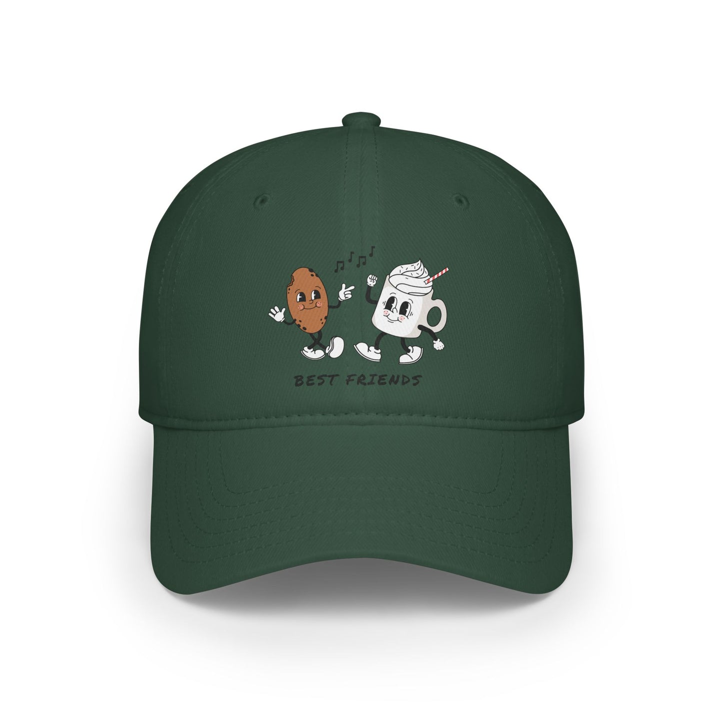 Charming Baseball Cap for Animal Lovers and Coffee Enthusiasts, best friends cap, green cap, cap for sunny days.