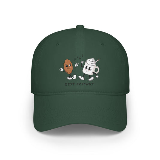 Charming Baseball Cap for Animal Lovers and Coffee Enthusiasts, best friends cap, green cap, cap for sunny days.