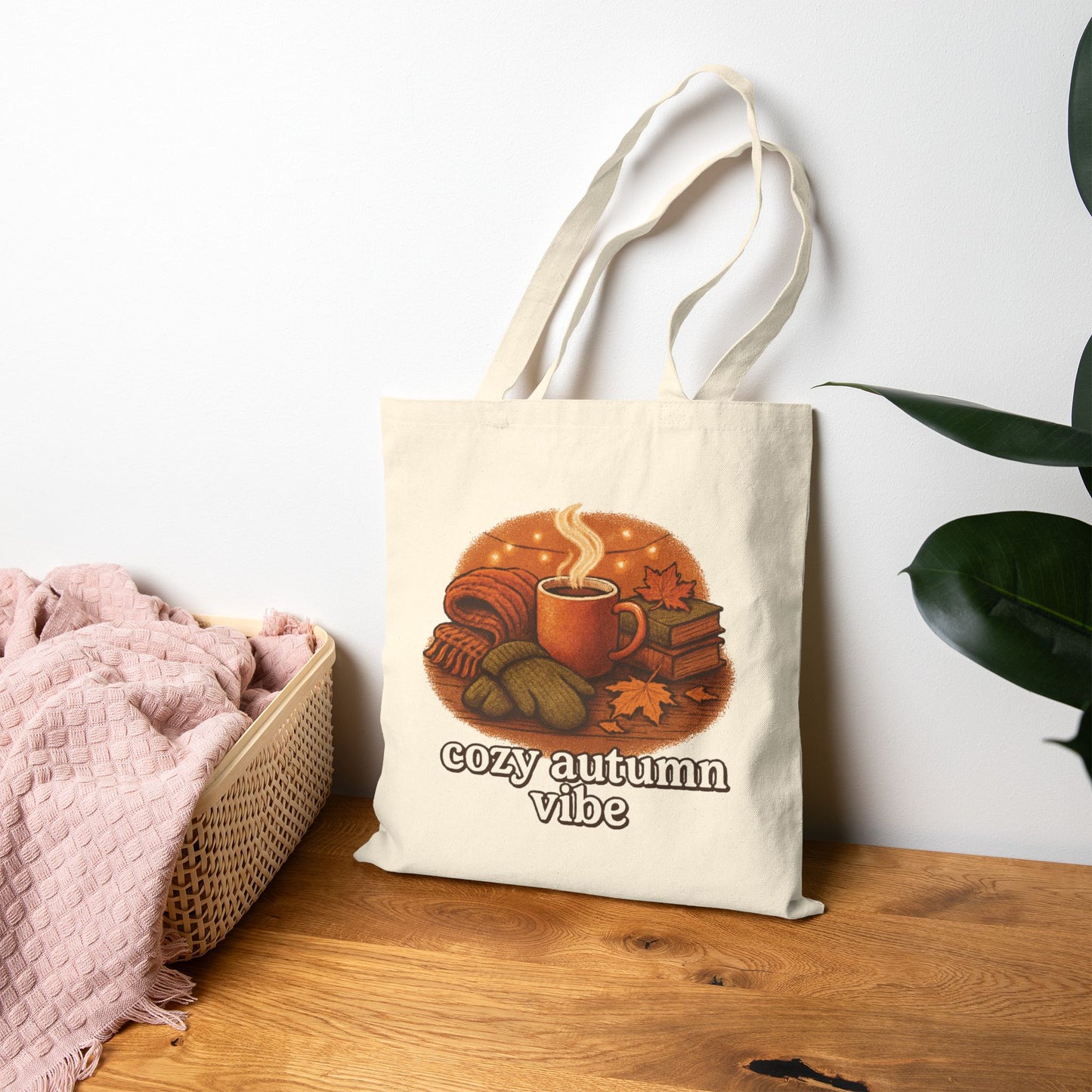 Cozy Autumn Vibe Cotton Tote Bag