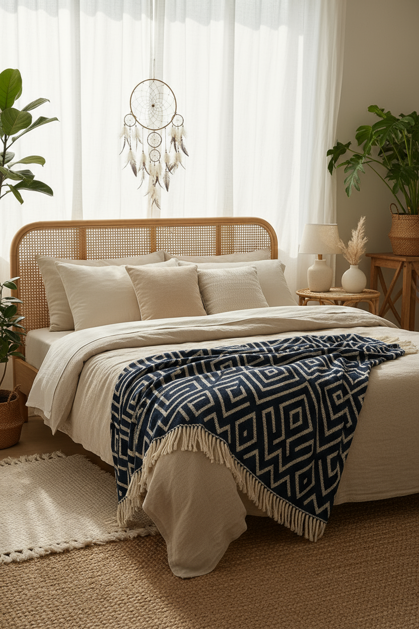 Bohemian Blanket in Bedroom