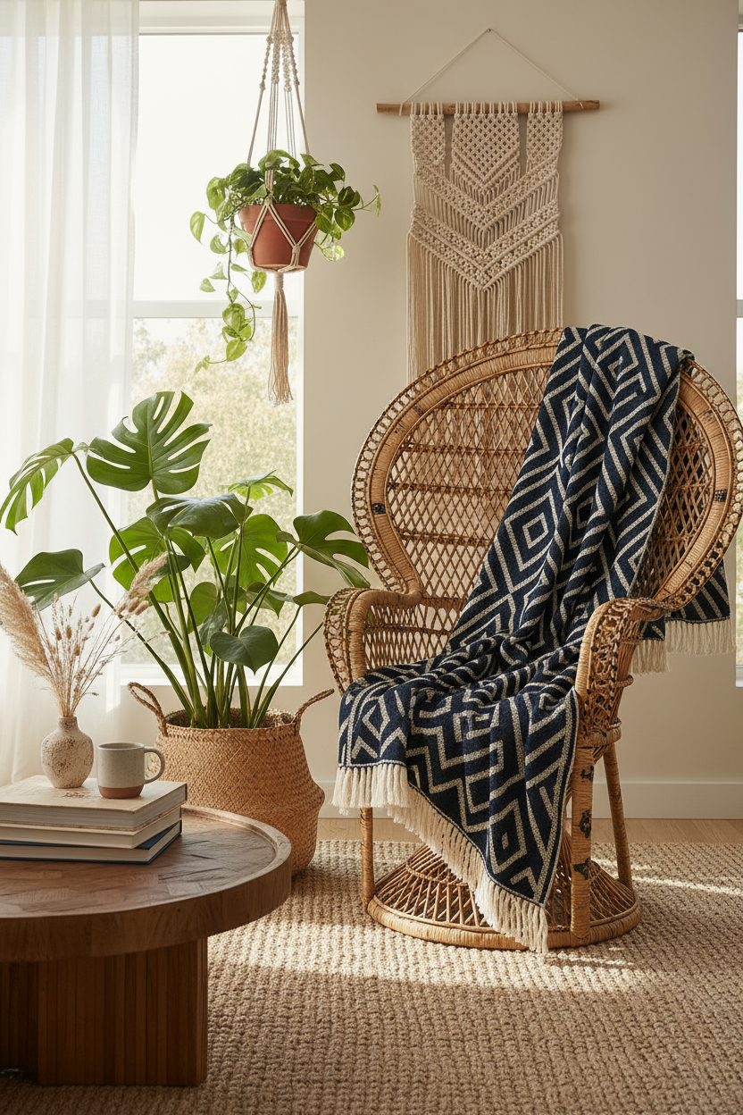 Bohemian Blanket in Living Room