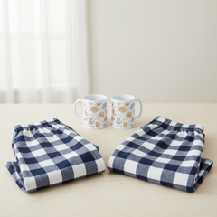 Matching Pajamas & Mug Bundle for Couple - Cozy Lounge Set
