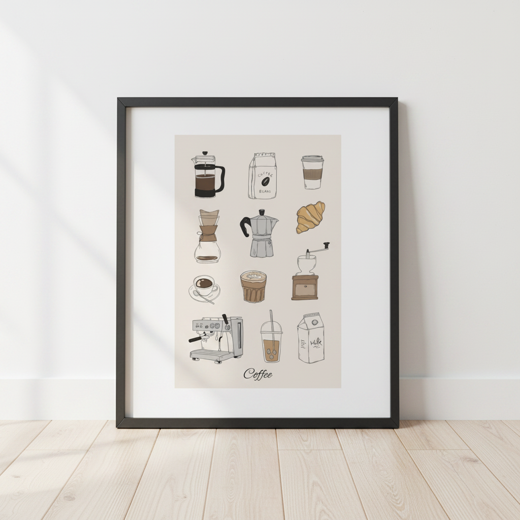 Coffee Poster 10x15 - Square Close