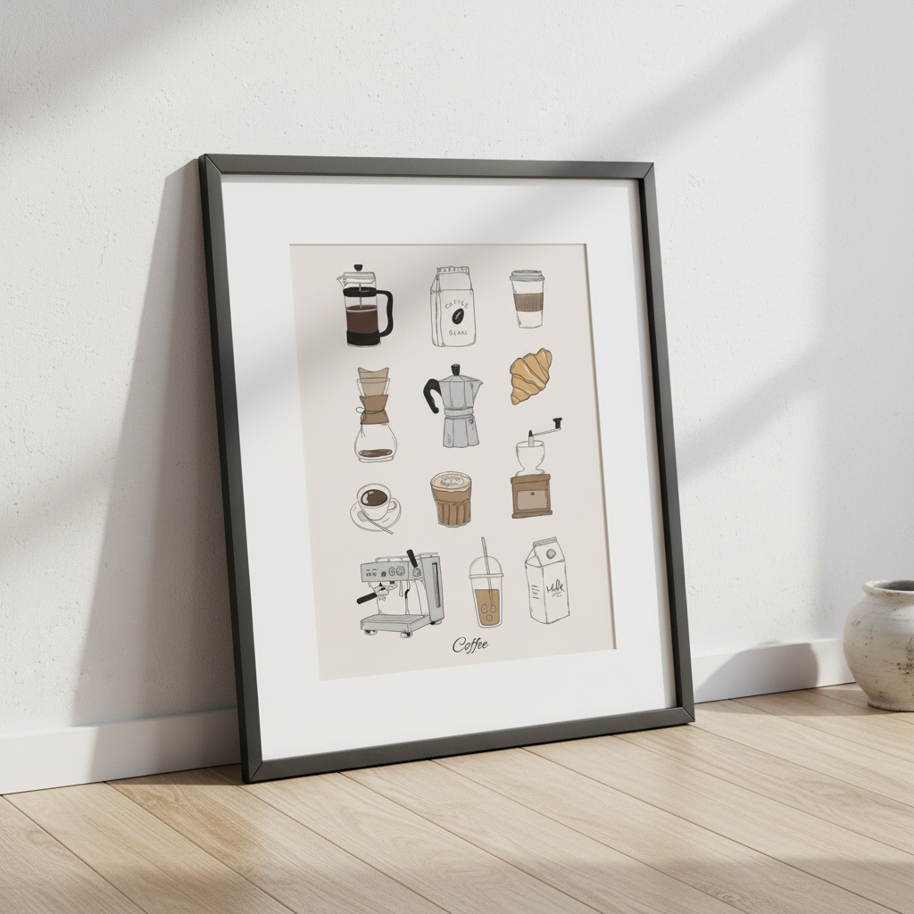 Coffee Poster 11x14 - Square Close
