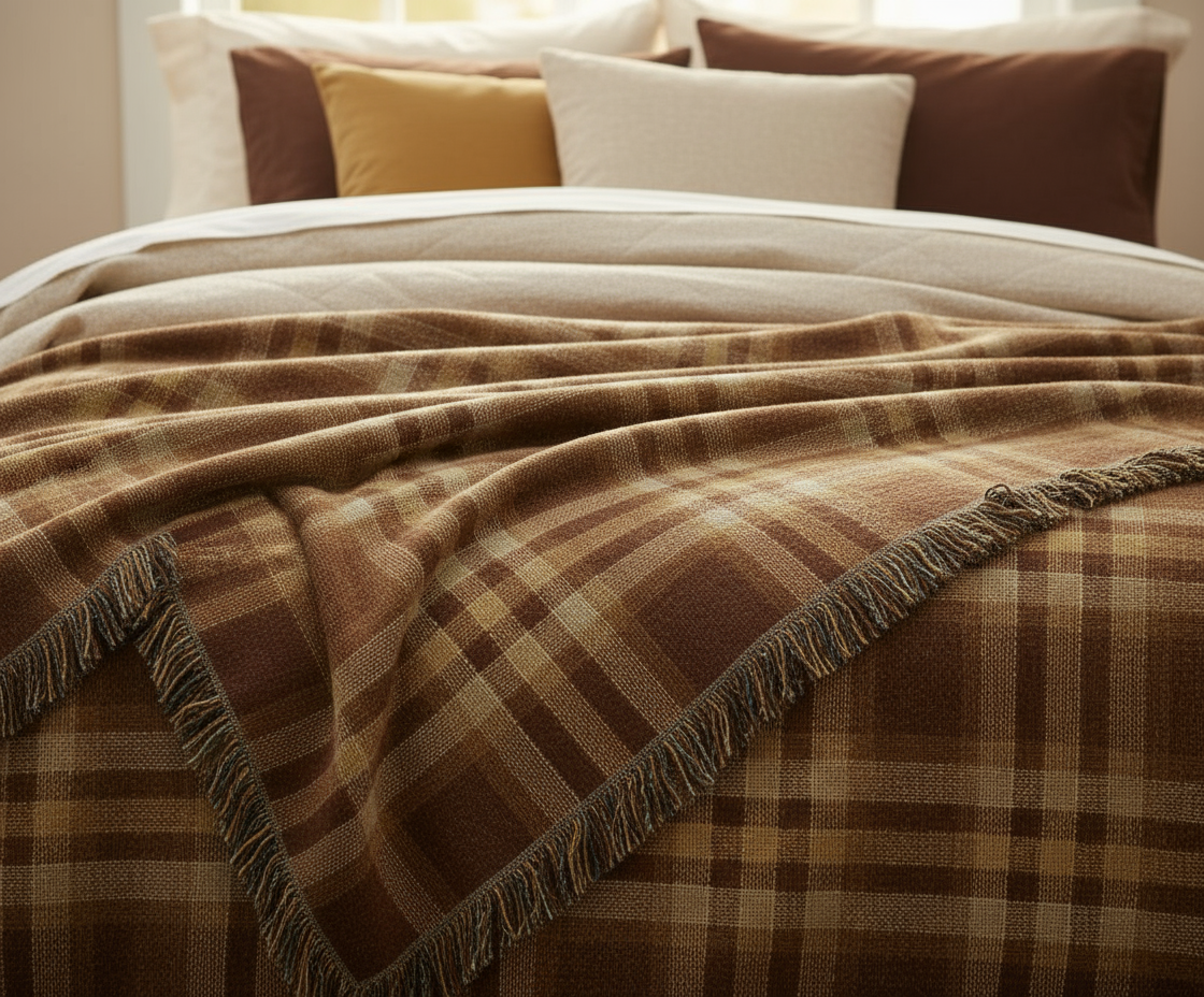 Cozy Blanket on Bed - Full Frame