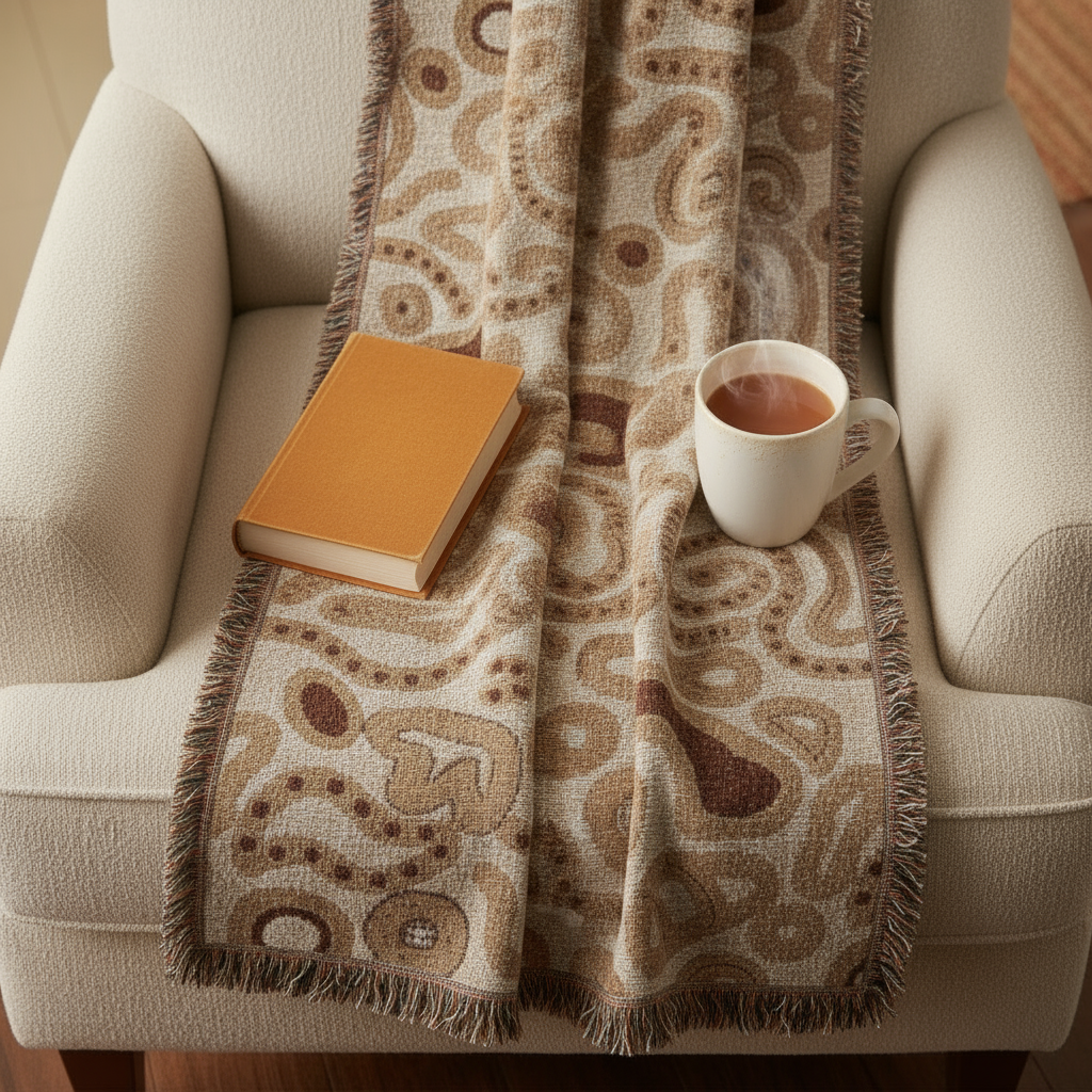 Cozy Woven Blanket - Reading Chair