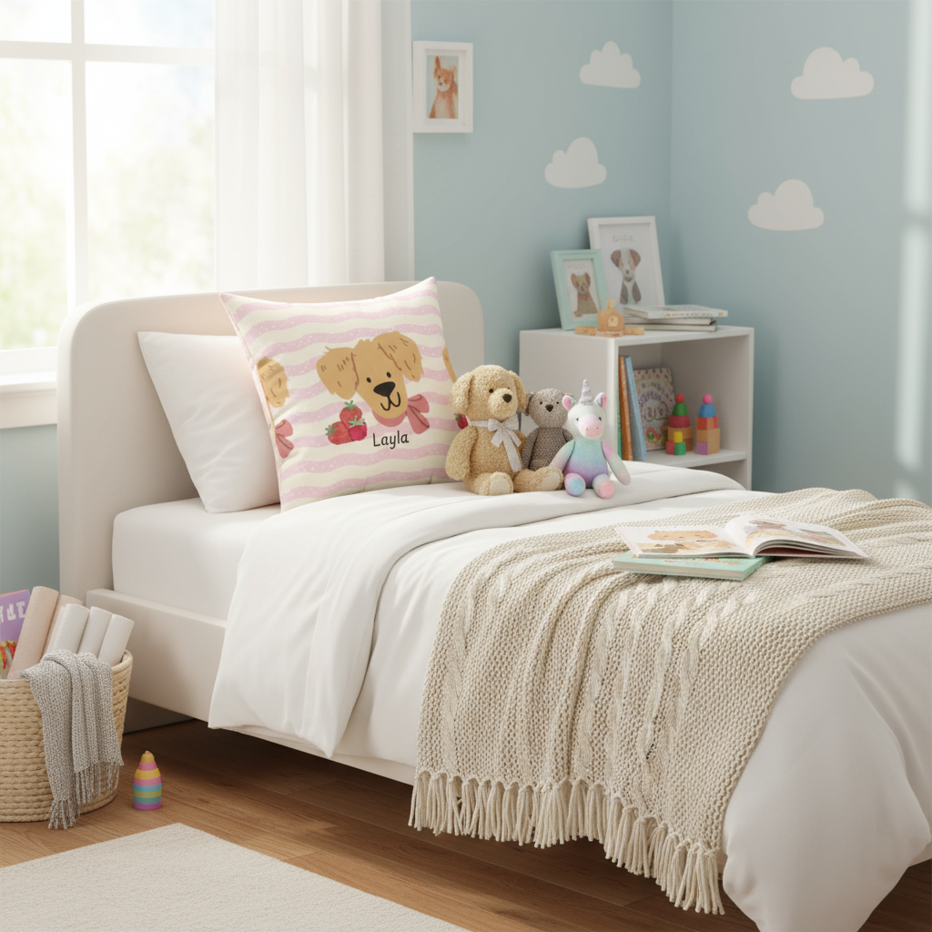 Dog Lover Square Pillow - Pink