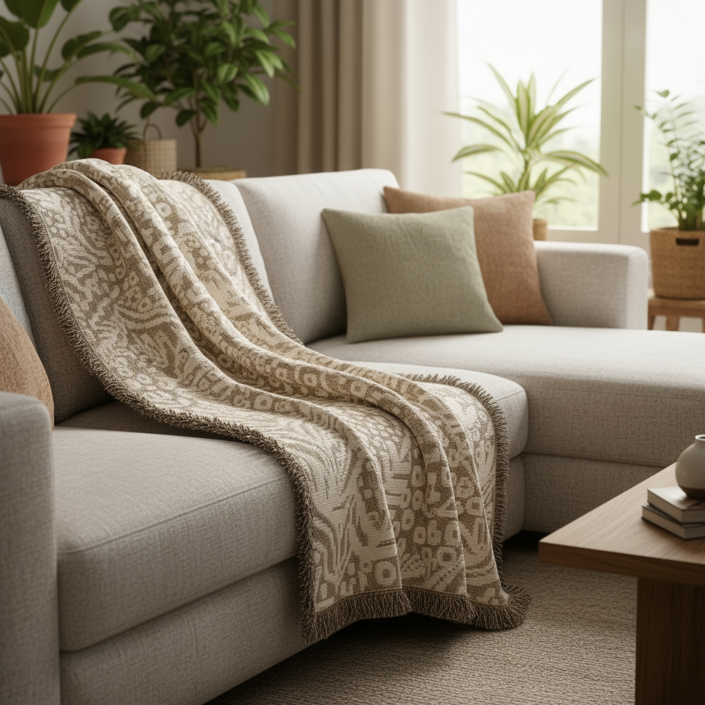 Eco-Friendly Woven Blanket - Living Room