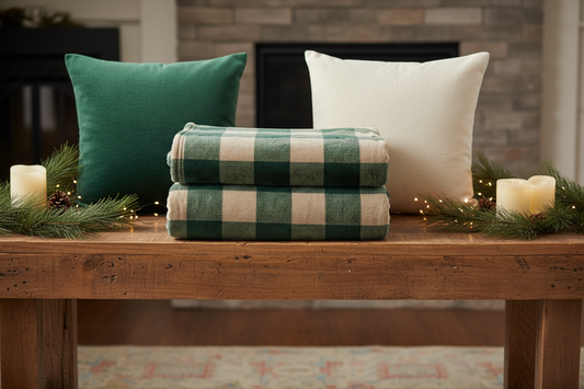Green Plaid Set Bundle on Table