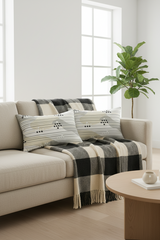 Modern Monochrome Home Bundle - Black & White Throw & Pillow Set | 3-Piece