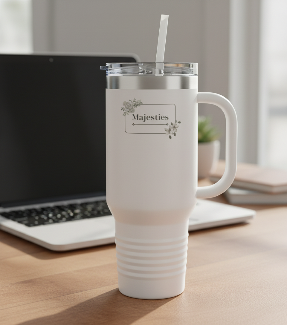 Insulated travel mug 40oz outdoor adventure tumbler work desk office drinkware