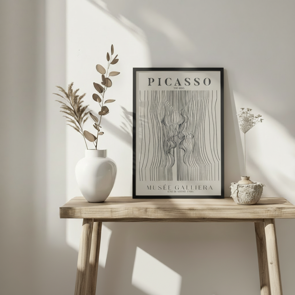 Picasso Poster – Entryway Mockup Black Frame Square