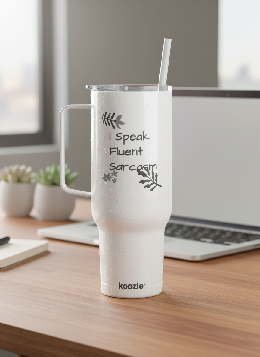 Sarcasm Tumbler Work Desk