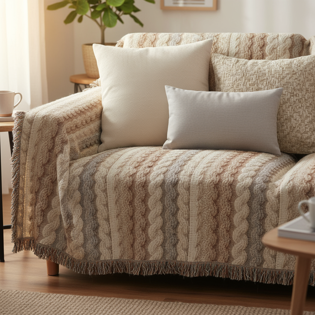 Striped Woven Blanket - Living Room