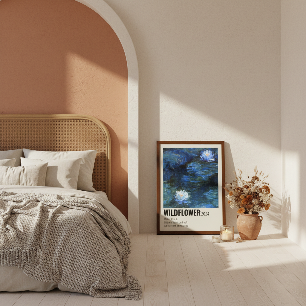 Wildflower Poster Brown Frame New Scene