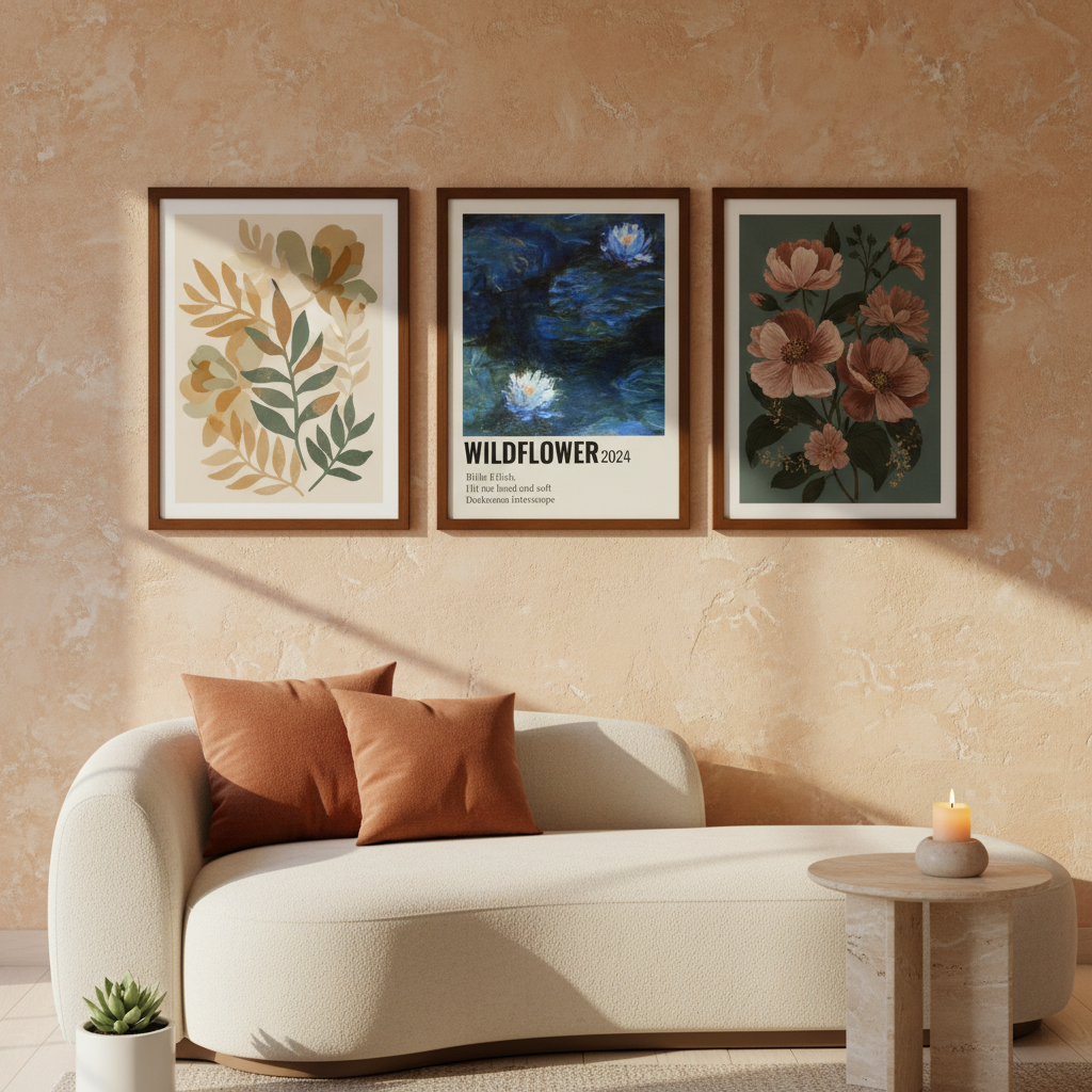 Wildflower Poster Gallery Wall Three Posters