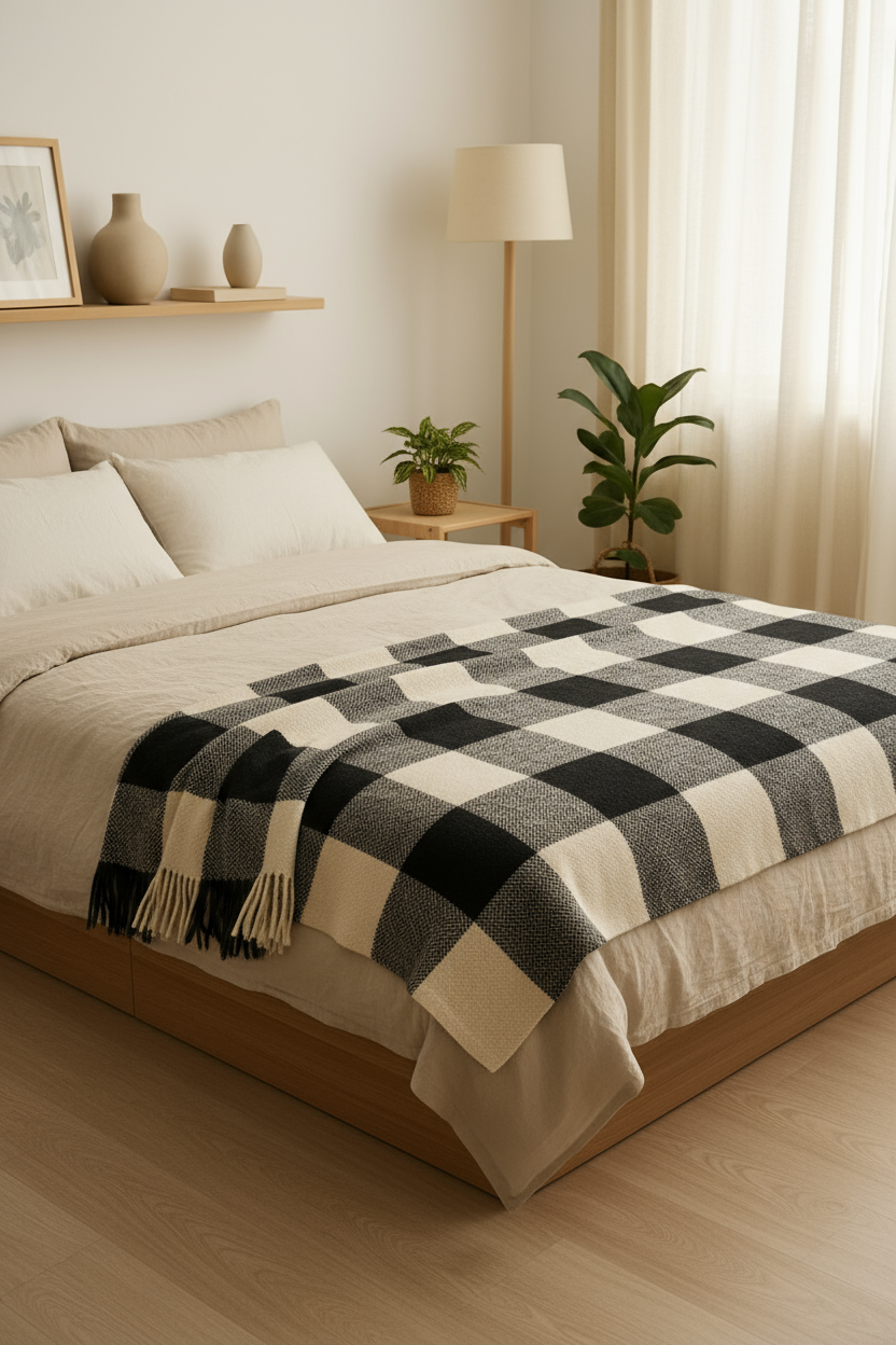 Woven Blanket in Bedroom